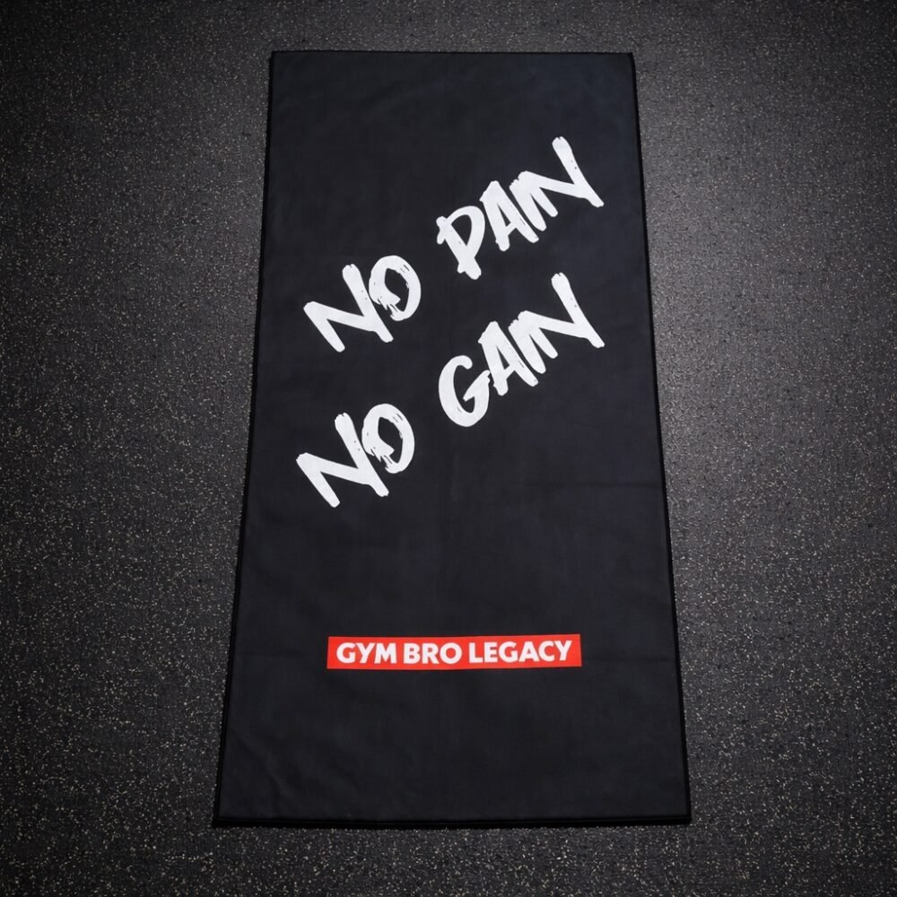 Serviette de sport - No Pain No Gain - noire/blanche