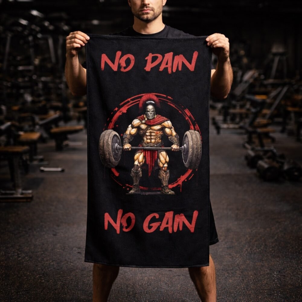 Serviette de sport - Spartiate - noire