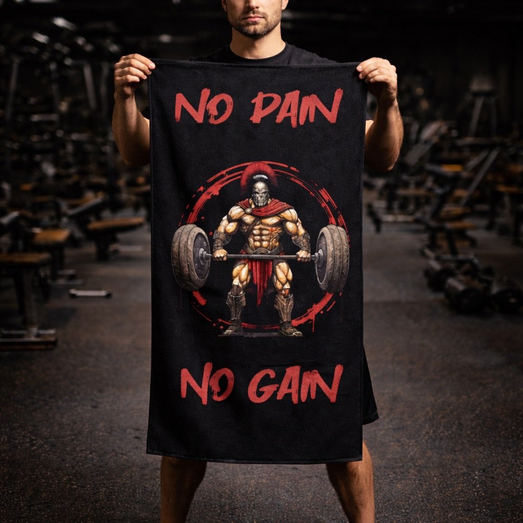 Serviette de sport - Spartiate - noire