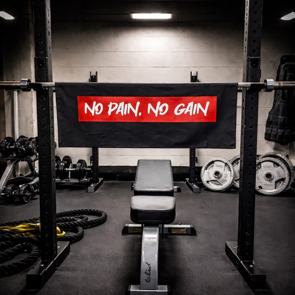 Serviette de sport - No Pain No Gain - noire/rouge